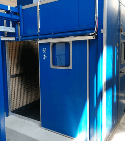 Wet coating spray booth for manual operation 